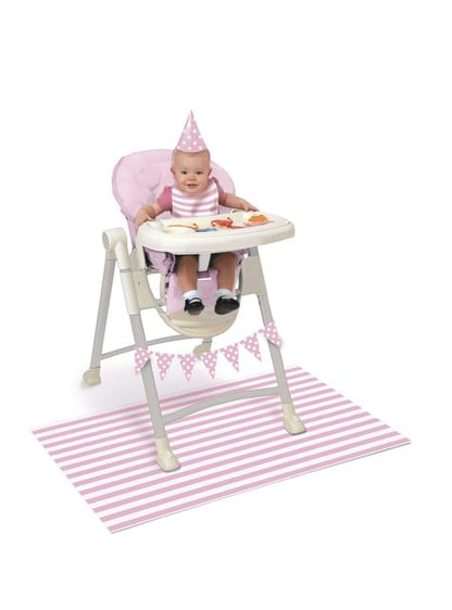 Set de 1º cumpleaños rosa y blanco - Unique | Funidelia