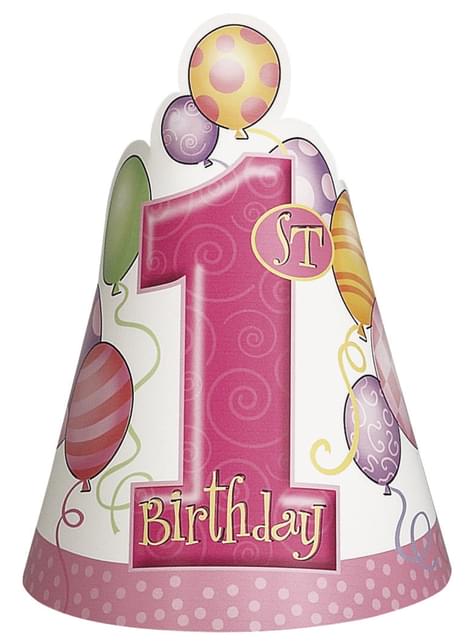 Set de 1º cumpleaños rosa - Unique | Funidelia