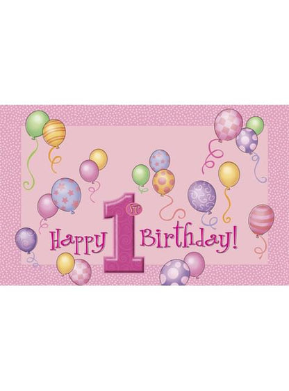 Set de 1º cumpleaños rosa - Unique | Funidelia