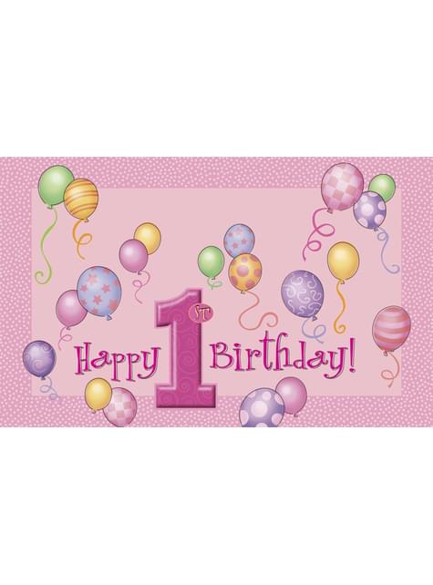 Set de 1º cumpleaños rosa - Unique | Funidelia