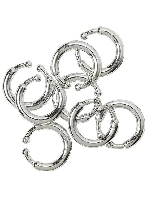 Set de 8 piercings clip on - Widmann | Funidelia