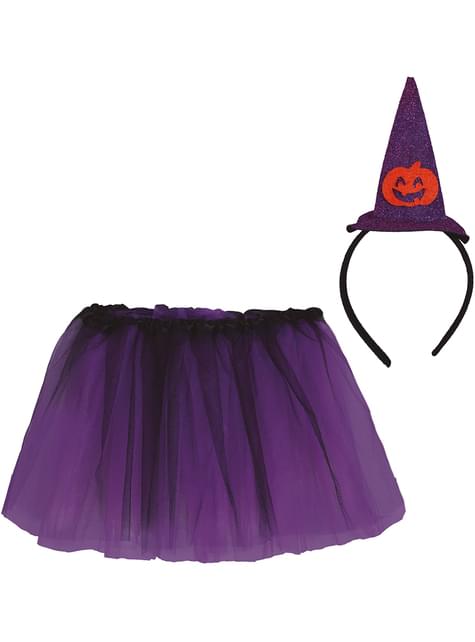 Set de bruja calabaza para niña - Guirca | Funidelia