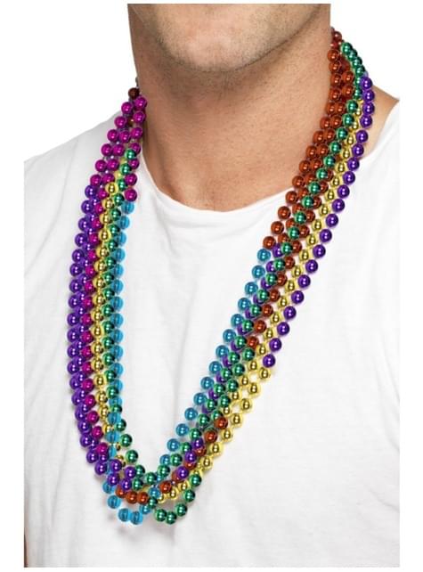 Set de collares de perlas multicolor para adulto