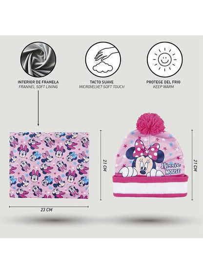 Set de gorro, pañuelo y guantes Minnie para niña - Artesanía Cerdá S.L. | Funidelia