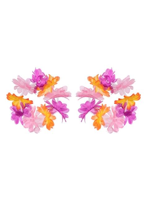 Set Hawaiano tonos fucsias para mujer - Boland | Funidelia