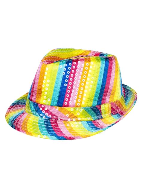 Sombrero arco iris de lentejuelas para adulto