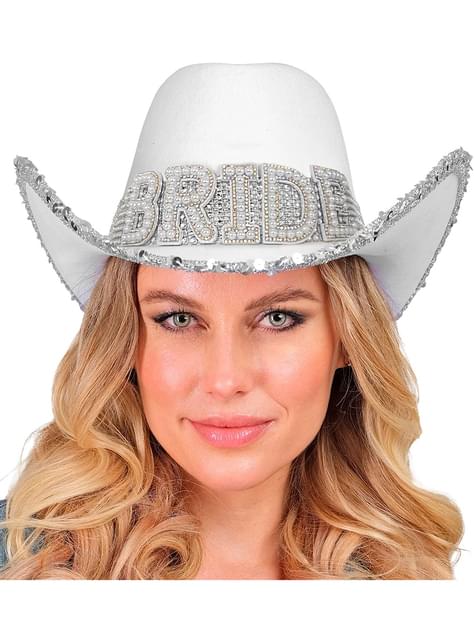 Sombrero blanco de novia - Widmann | Funidelia