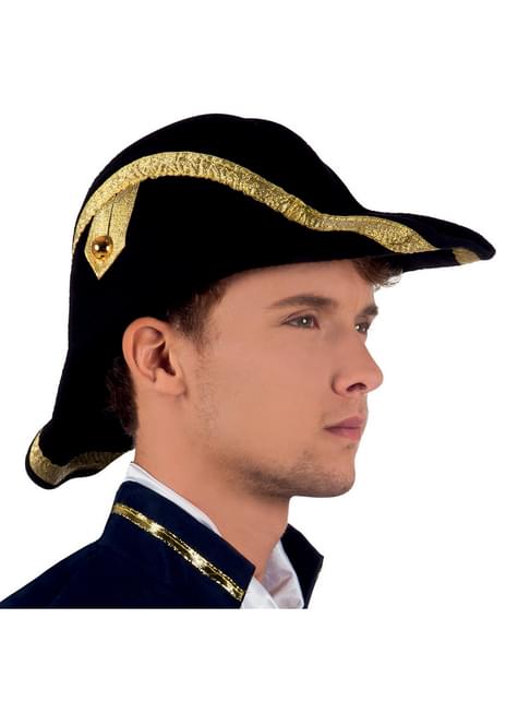 Sombrero de almirante de época para hombre