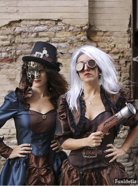 Sombrero steampunk negro con hebilla y plumas para adulto - Boland | Funidelia