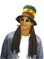 Sombrero de copa rastafari con rastas - Widmann | Funidelia