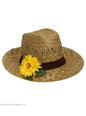 Sombrero de paja con girasol