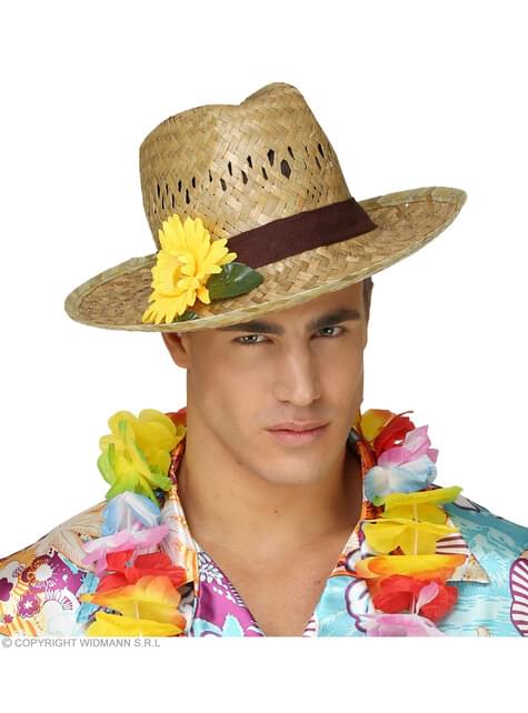Sombrero de paja con girasol