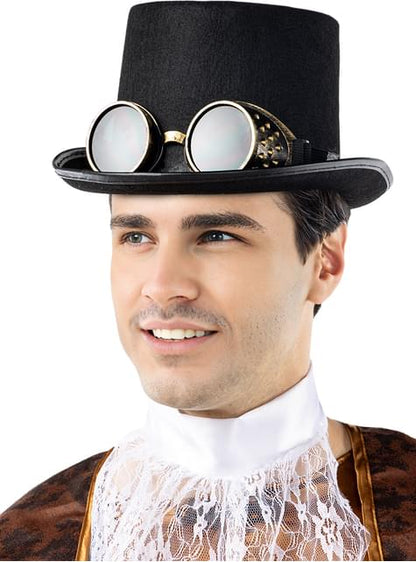 Sombrero de Steampunk con gafas para adulto - Funiglobal | Funidelia