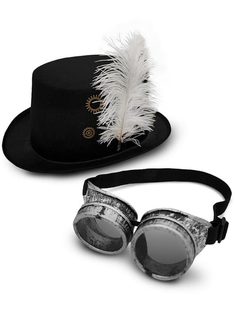 Sombrero de Steampunk con gafas - Funiglobal | Funidelia