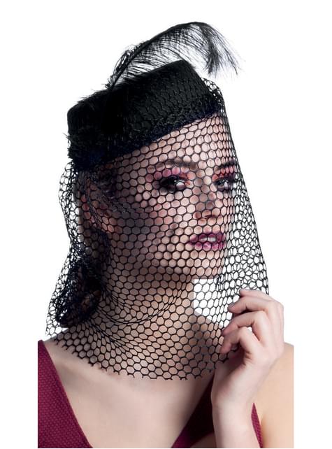 Sombrero de viuda tenebrosa para mujer