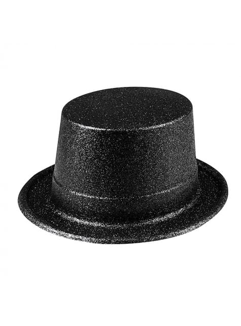 Sombrero negro brillante