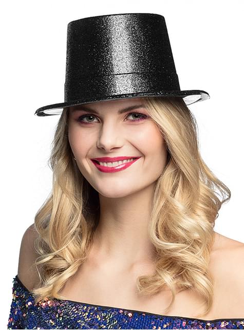 Sombrero negro brillante