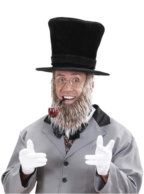 Sombrero negro con barba para hombre