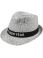 Sombrero plateado Happy New Year para adulto