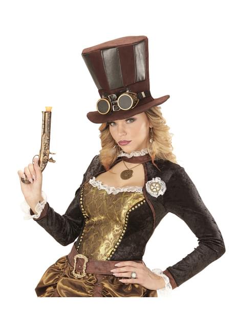 Sombrero Steampunk con gafas para adulto - Widmann | Funidelia
