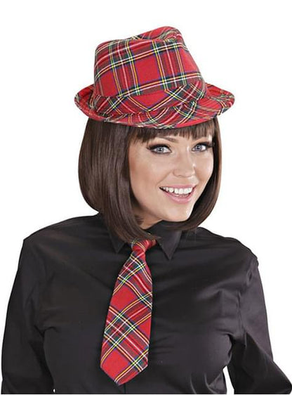 Sombrero tartán rojo