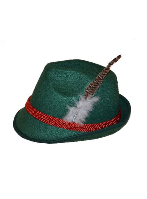 Sombrero tirolés verde oscuro para adulto