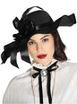 Sombrero victoriano con plumas negro para mujer