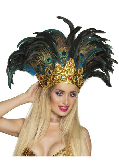 Tocado de pavo real de carnaval para adulto - Boland | Funidelia