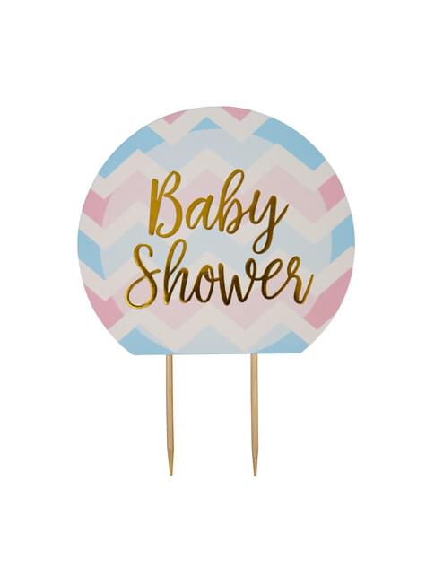Topper para tarta Baby Shower - Pattern Works Blue - Neviti | Funidelia
