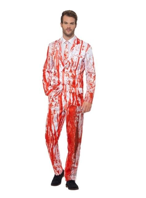 Traje de Halloween ensangrentado blanco