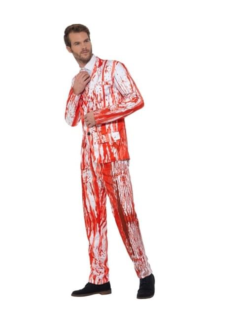 Traje de Halloween ensangrentado blanco