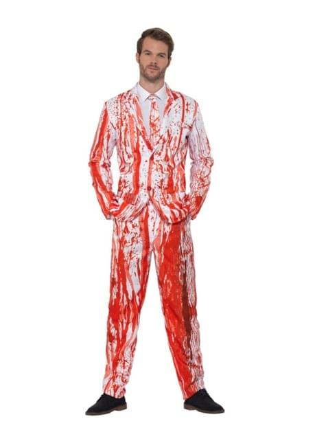 Traje de Halloween ensangrentado blanco