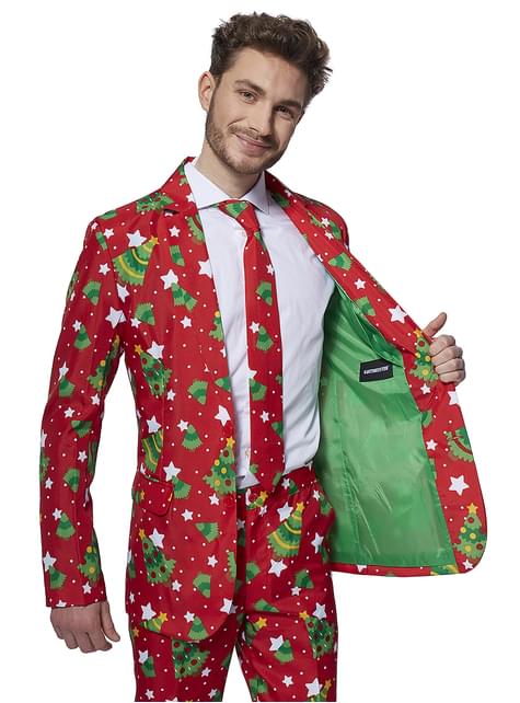 Traje navideño “Christmas Trees Stars Red“ - Suitmeister