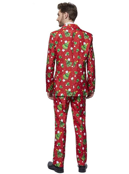 Traje navideño “Christmas Trees Stars Red“ - Suitmeister