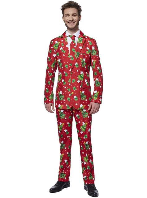 Traje navideño “Christmas Trees Stars Red“ - Suitmeister