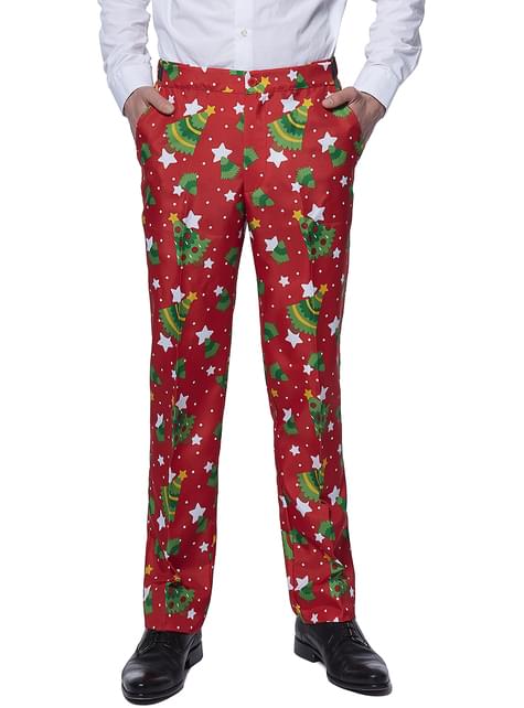 Traje navideño “Christmas Trees Stars Red“ - Suitmeister