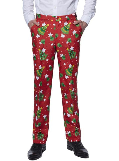 Traje navideño “Christmas Trees Stars Red“ - Suitmeister