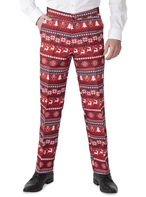 Traje Navideño “Nordic Pixel Red“ - Suitmeister - Opposuits | Funidelia