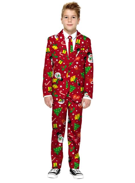 Traje Navideño rojo para niño - Suitmeister