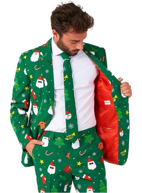Traje Papá Noel verde “Festivity Green“ - Opposuits