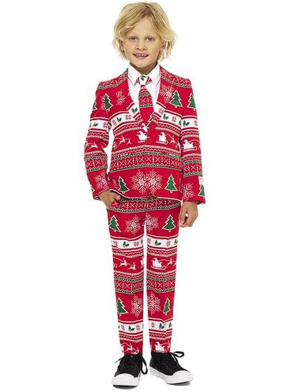 Traje Navideño Rojo “Wonderland“ para niño - Opposuits - Opposuits | Funidelia