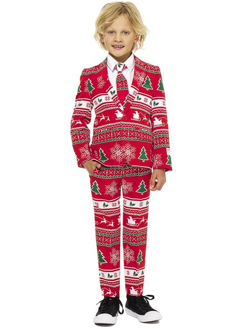 Traje Navideño Rojo “Wonderland“ para niño - Opposuits - Opposuits | Funidelia