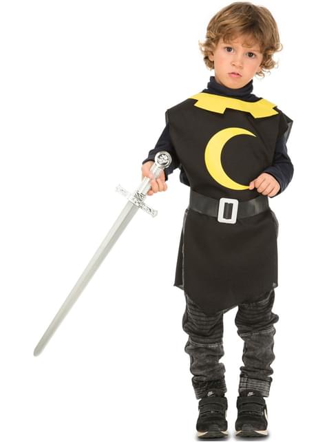 Túnica caballero medieval negra para niño