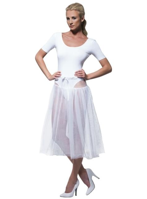 Tutú blanco ajustable para mujer