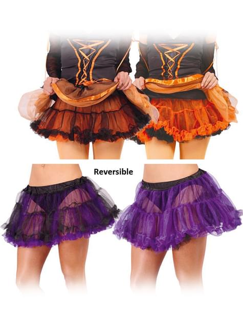 Tutú reversible naranja/lila