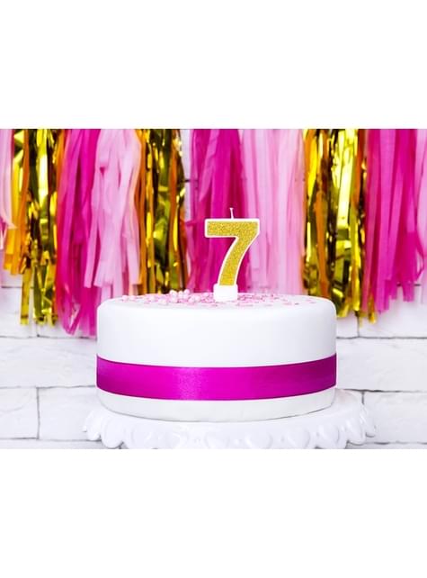 Vela “7“ dorada - Partydeco | Funidelia