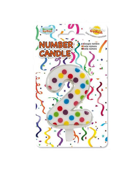 Vela de Cumpleaños Confeti Número 2 - Guirca | Funidelia