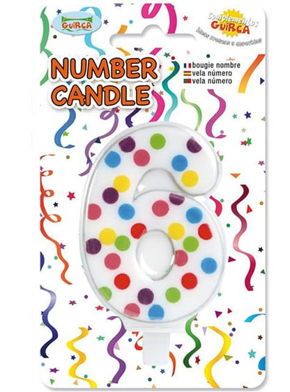 Vela de Cumpleaños Confeti Número 6 - Guirca | Funidelia