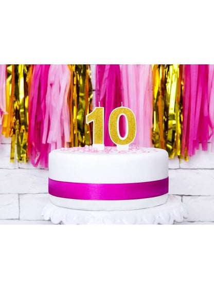 Vela de cumpleaños dorada número 0 - Partydeco | Funidelia