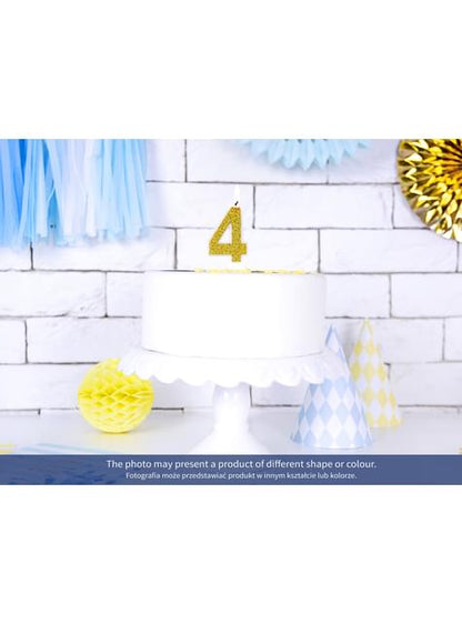 Vela de cumpleaños dorada número 3